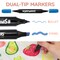 U.S. Art Supply Super Markers 40 Primary & Pastel Dual Tip Fabric Markers - Fine & Chisel Point Pens Fabric Marker Permanent for Clothes, T-Shirts - Permanent Ink Eye-Catching Pastel Colors